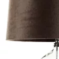 Lampa stojąca do pokoju ciemnobrązowa AMORA z welwetowym abażurem