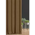 Zasłona szyta na taśmie 5 cm jasnobrązowa z miękkiej, matowej tkaniny w drobny geometryczny wzór