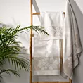 Ręcznik do rąk 30x50 cm bawełniany kolor kremowy z wytłaczaną bordiurą w kwiaty 500 g/m2 ROSE