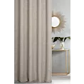 Zasłona szyta na flexach FELICITY beżowo jasnoszara o naturalnym splocie w melanżowych odcieniach