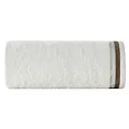 Ręcznik kąpielowy 70X140 cm bawełniany kolor kremowy z bordiurą w pasy 550 g/m2 NIKO