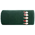 Ręcznik kąpielowy świąteczny 70x140 cm bawełniany kolor zielony,czerwony zdobiona świątecznym haftem 480 g/m2 KARMEN