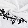 Zestaw ręczników bawełnianych na prezent 3 szt kolor biały,czarny z haftem z motywem ornamentu roślinnego 380g/m2 KAMELIA