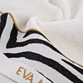 Ręcznik do rąk 30x50 cm bawełniany kolor kremowy,czarny z designerską bordiurą 500 g/m2 EVA 22 Eva Minge