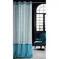 Zasłona turkusowo, srebrna z cekinami łącząca etaminę i welwet 140x250 cm przelotka - JOLIE1 - Diva Line