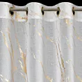 Firana biała zdobiona błyszczącym nadrukiem marmurku, 140x250 cm złota przelotka - MOLLY1