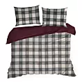 Pościel świąteczna 220x200 cm kolor biały, bordowy z nadrukiem kraty AARON