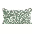 Poszewka na poduszkę 30x50 cm bawełniana z dodatkiem lnu zdobiona nadrukiem roślinnym zielono, kremowa LEN