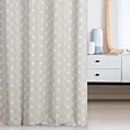 Zasłona szyta na flexach kremowo beżowa dwustronna, z wzorem w grochy