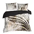 Pościel 220x200 cm z makosatyny bawełnianej kolor beżowy, czarny z nowoczesnym wzorem Eva Minge