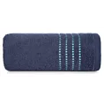 Ręcznik kąpielowy 50x90 cm bawełniany kolor granatowy z ozdobnym stębnowaniem na bordiurze 500 g/m2 FIORE