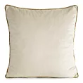 Poszewka na poduszkę 60x60 cm welwetowa kolor jasnobeżowy o delikatnym połysku z ozdobną lamówką GAJA 2