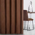 Zasłona szyta na taśmie 5 cm DORA - HIT brązowa z miękkiej tkaniny o welurowej strukturze