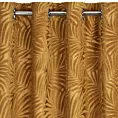 Zasłona welwetowa złocista z trójwymiarowym wzorem liści 140x250 cm przelotka - LIVIA