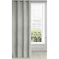 Zasłona szara wzór geometryczny z wytłaczanego welwetu 140x250 cm przelotka - JULIA