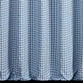 Zasłona szyta na flexach błękitno biała z delikatnej tkaniny w kratkę