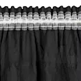 Firana czarna z etaminy zdobiona w górnej części falbanami 140x270 cm taśma AURA