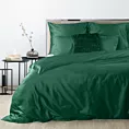Pościel 160x200 cm bawełniana gładka kolor ciemnozielony NOVA 3