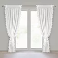Firana biała z szyfonu zdobiona falbaną na brzegach 140x270 cm taśma - GABRIELA