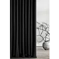 Zasłona szyta na flexach czarna z tkaniny trudnopalnej, zaciemniającej, typu blackout