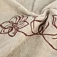 Zestaw ręczników bawełnianych na prezent 3 szt kolor beżowy, brązowy z haftem uroczych kwiatów 400 g/m2 LILA