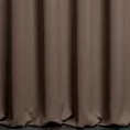 Zasłona szyta na taśmie 5 cm brązowa z gładkiej zaciemniającej tkaniny typu dimout