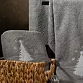 Ręcznik kąpielowy świąteczny 70x140 cm bawełniany kolor stalowy,srebrny zdobiony świątecznym haftem 480 g/m2 JOY