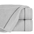 Ręcznik do rąk 30x50 cm bawełniany kolor srebrny z kontrastującymi paseczkami 500 g/m2 SIBEL