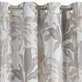 Zasłona biała z półprzeźroczystej tkaniny zdobiona błyszczącym nadrukiem 135x250 cm złota przelotka - ANELI