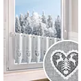 Tkanina firanowa zazdrostka z etaminy zdobiona świątecznym ażurowym haftem