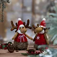 Figurka świąteczna RENIFER w zimowym stroju z miękkich tkanin