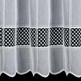 Tkanina firanowa zazdrostka z grubszej etaminy z ażurową aplikacją