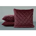 Poduszka 50 x 50 cm bordowa pikowana we wzór karo z ozdobną wypustką na brzegach VELVET 28