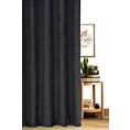 Zasłona szyta na taśmie 5 cm czarna z miękkiej w dotyku tkaniny szenilowej
