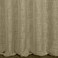 Zasłona szyta na taśmie 5 cm ciemnobeżowa o naturalnym, luźnym splocie w stylu eko