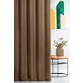 Zasłona szyta na flexach brązowa z miękkiej tkaniny welwetowej