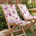 Poduszka na krzesło 45 x 90 x 3 cm wodoodporna kremowo, różowa zdobione roślinnym wzorem GARDEN