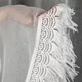 Zazdrostka biała z etaminy zdobiona gipiurą z frędzelkami 60x150 cm szelki ROXANA