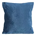Poszewka na poduszkę 45x45 cm welwetowa, granatowa pikowana w jodełkę metodą hot press SOFIA Eurofirany Premium