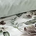 Pościel 140x200 cm z satyny bawełnianej kolor biało, stalowy z motywem kwiatów SPRING 67