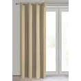 Zasłona beżowa z tkaniny typu dimout 140x250 cm przelotka - NERISA