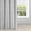 Zasłona welwetowa srebrno, szara z nadrukiem pepitki 140x250cm przelotka - DARCY