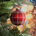 Bombka szklana  ręcznie zdobiona motywem kratki