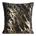 Poszewka na poduszkę 45x45 cm welwetowa, czarno złocista zdobiona marmurkowym wzorem DORIS DESIGN 91