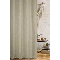Zasłona szyta na taśmie 5 cm ciemnokremowa o naturalnym, luźnym splocie w stylu eko