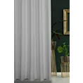 Zasłona szyta na taśmie 5 cm jasnosrebrna z gładkiej tkaniny zaciemniającej typu dimout wykończona obciążnikiem