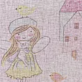 Dekoracja okienna różowa do pokoju dziecięcego z etaminy z nadrukiem z elfami 140x250 cm przelotka - POLLY