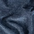 Obrus szyty granatowy z miękkiej tkaniny szenilowej typu dimout o naturalnym splocie