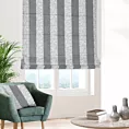 Roleta rzymska CALVIA1 srebrna z szenilowej tkaniny w klasyczne pionowe pasy przetykane błyszczącą nicią