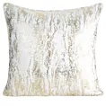 Poszewka na poduszkę 45x45 cm biało, szampańska z przecieranym błyszczącym nadrukiem ELISE